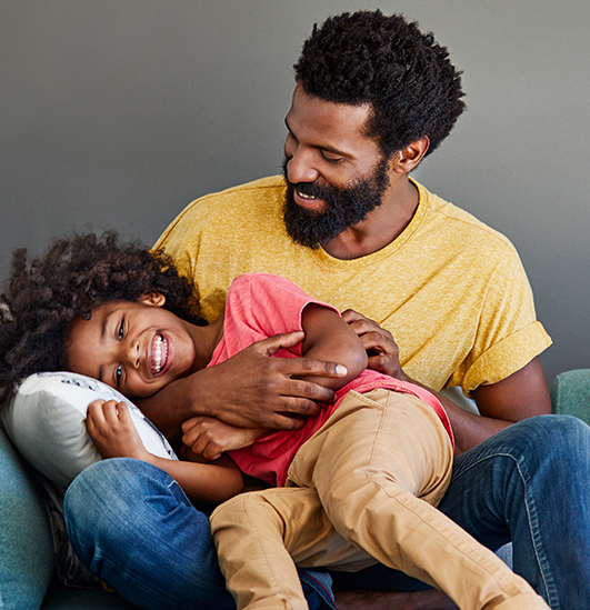 happy child with parent