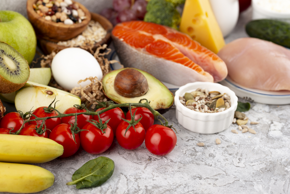 counter full of healthy foods